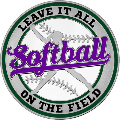 Purple "Softball" with Dark Green Outer Circular Borders